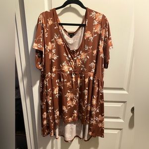 Hi-low plus size blouse